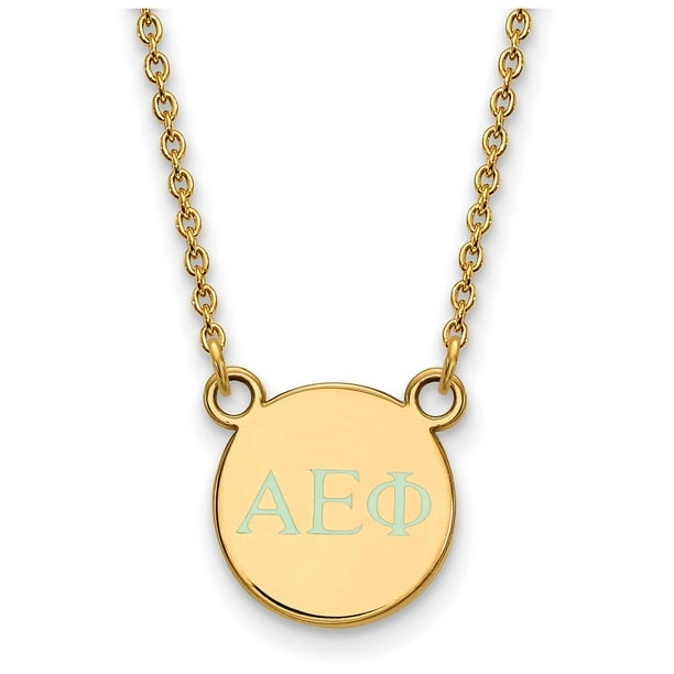 Logoart Sterling Silver Gp Alpha Phi Small Enamel Pendant Necklace 